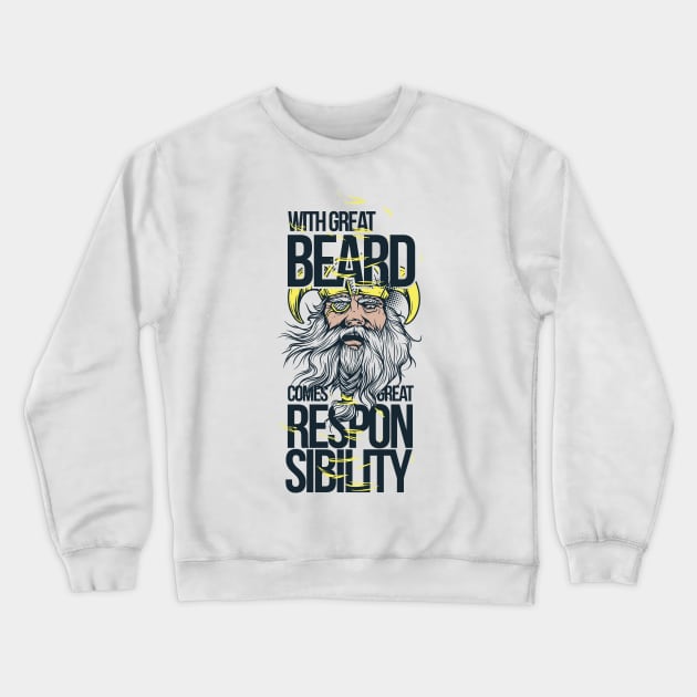 bearded viking Crewneck Sweatshirt by positivedesigners